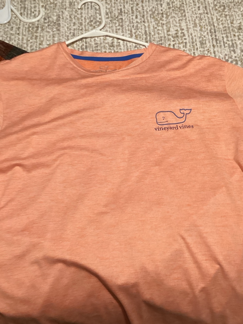 Vineyard Vines Peach Short-Sleeve Tee with Navy Whale